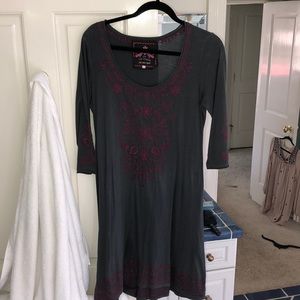 Gray three quarter length comfy dress